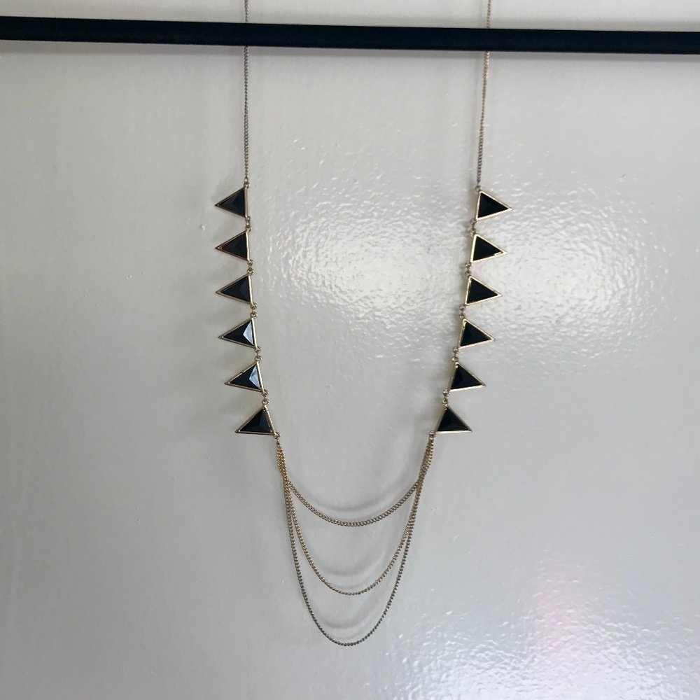 Black & Gold Triangle Necklace